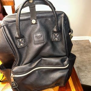 Black Anello backpack purse